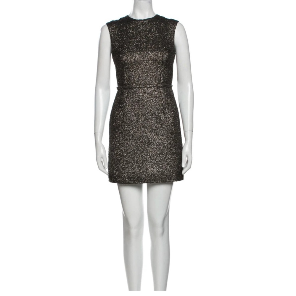 Elegant Black & Gold Metallic Lanvin  Sleeveless Dress